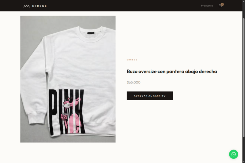 Errege — producto configurable con impresión DTF