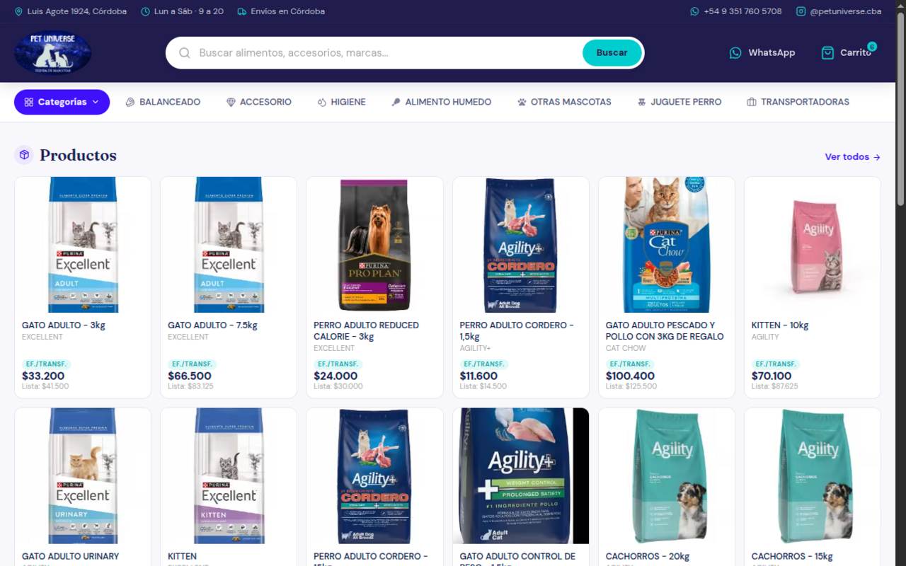 Sitio de Pet Universe